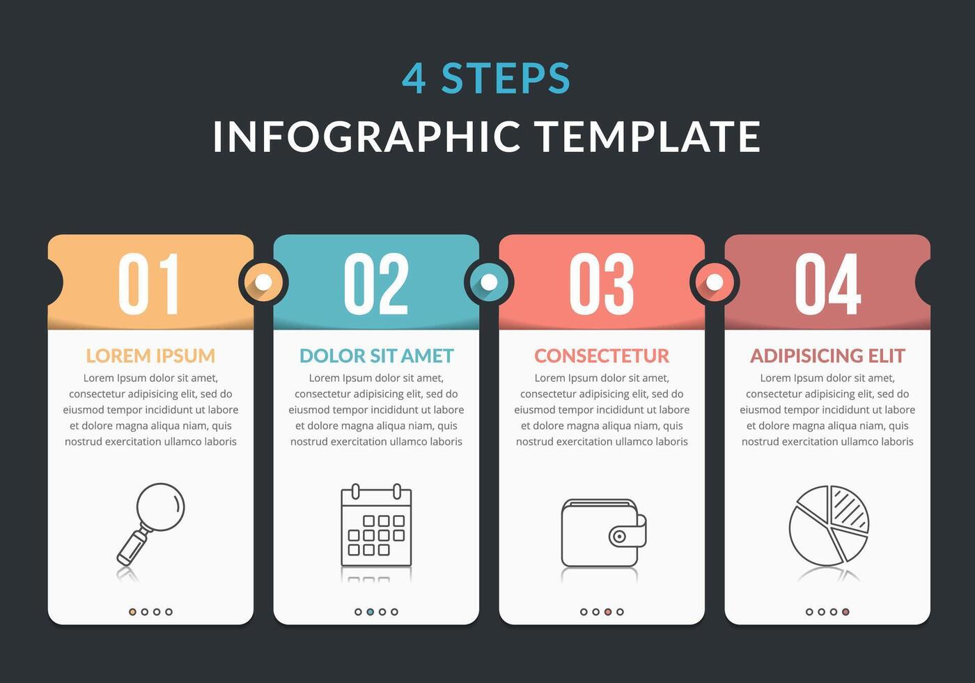 4 Steps - Infographic Template vector