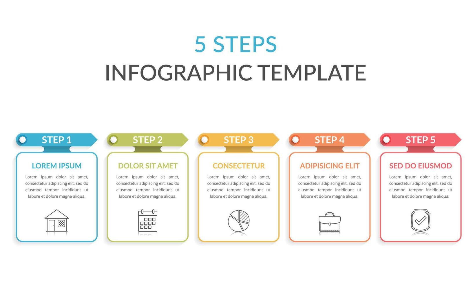 5 Steps - Infographic Template vector