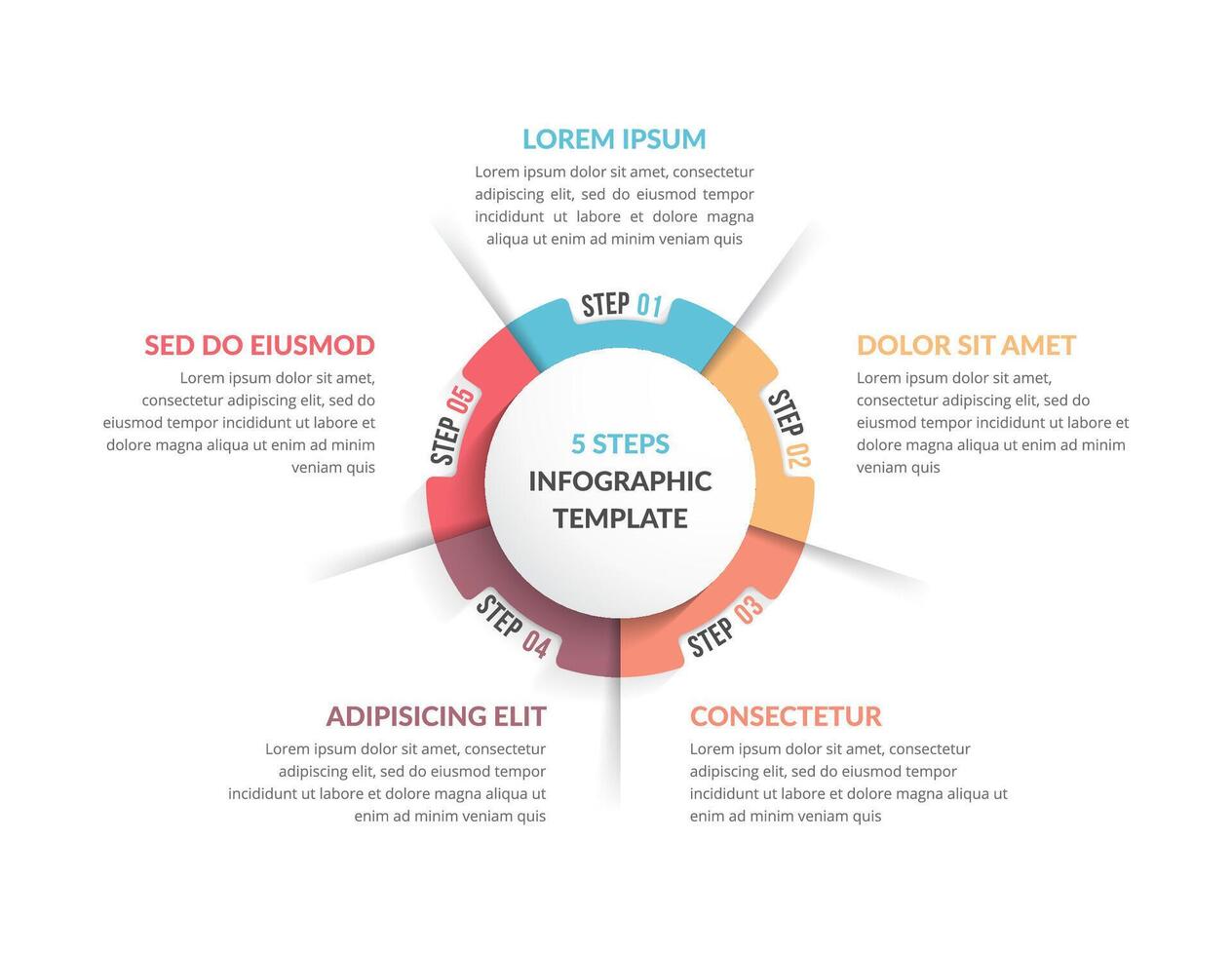 Circle Infographics - Five Elements vector