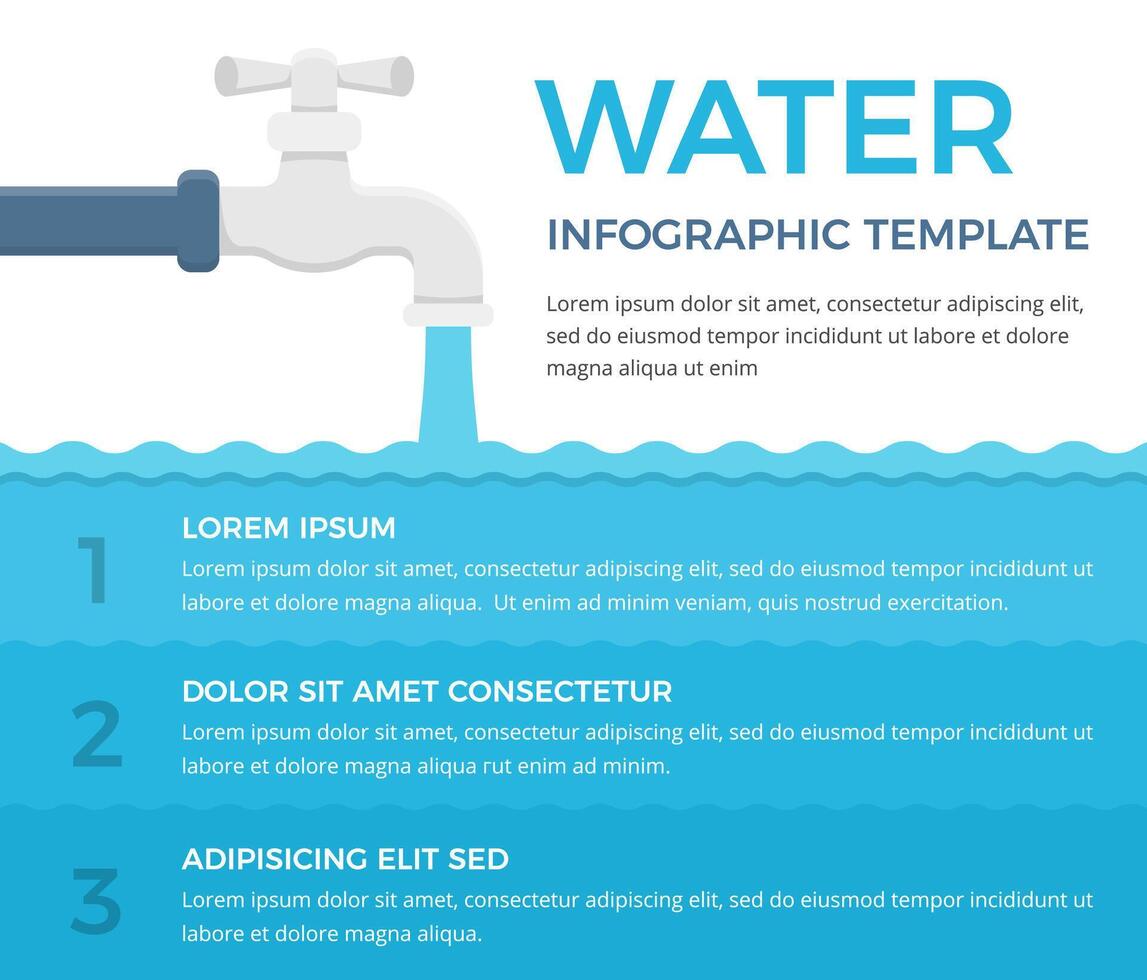 Infographic template with tap and three elements with numbers and text vector
