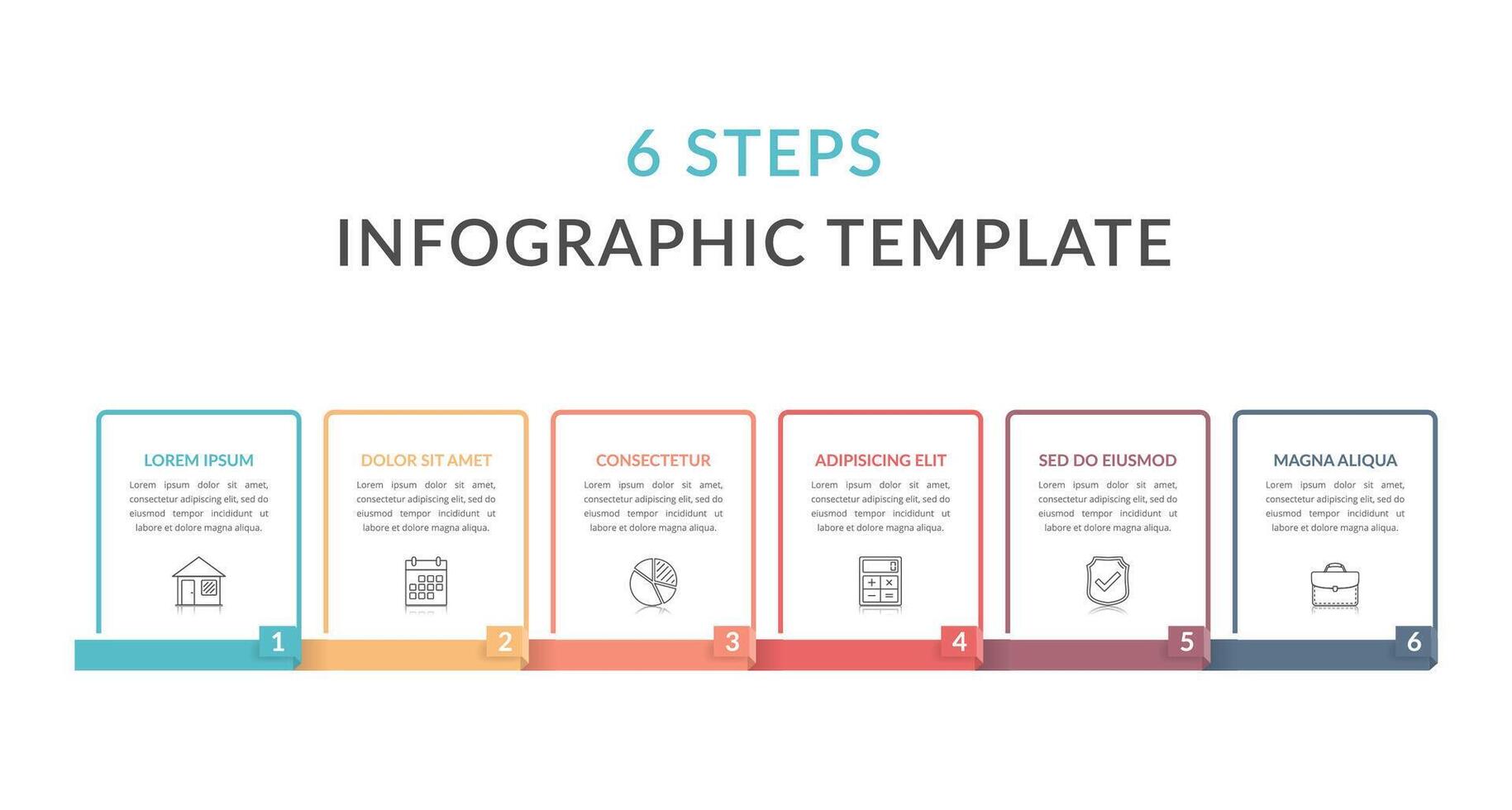 6 Steps - Infographic Template vector