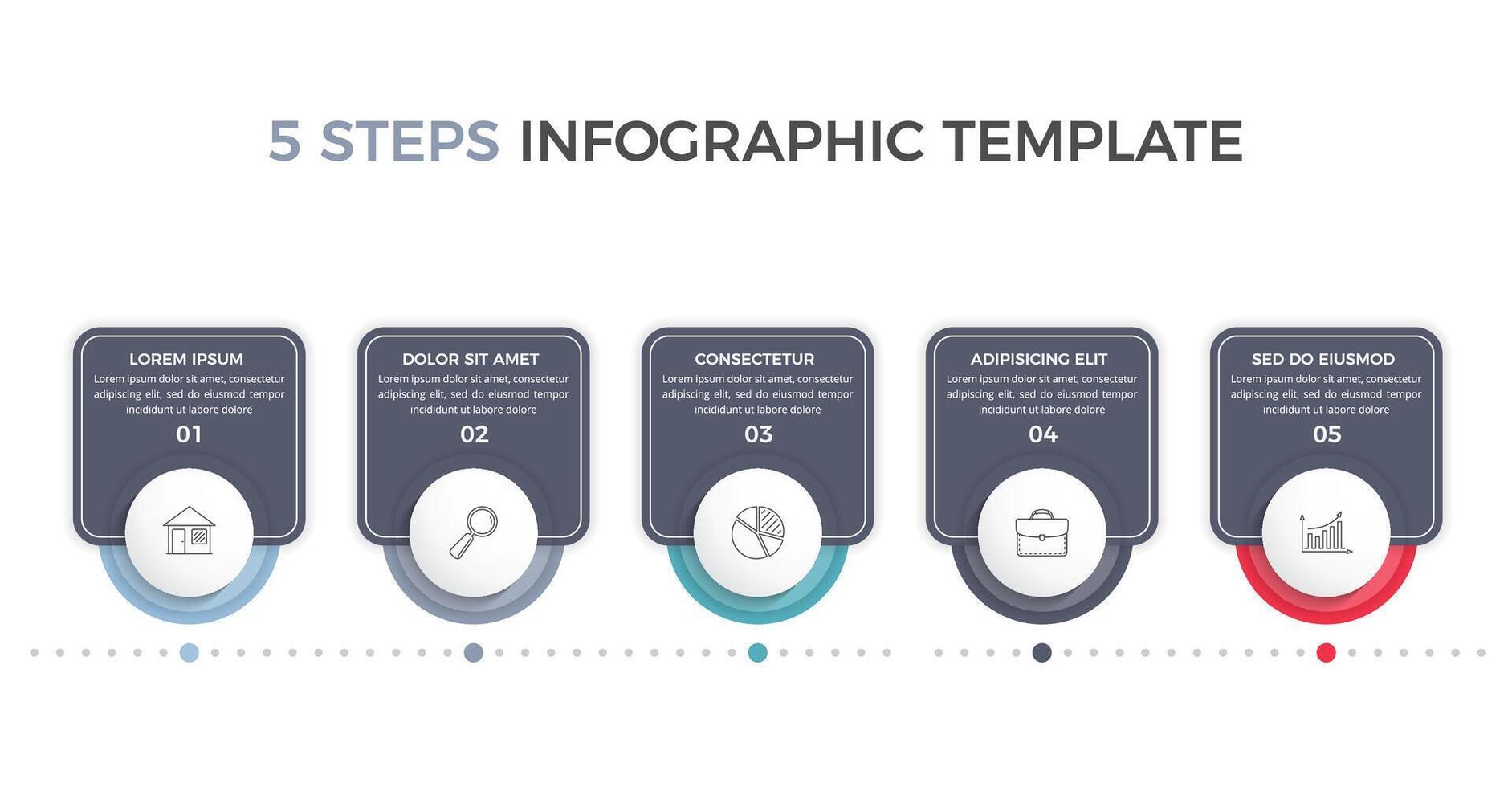 Infographic Template with 5 Steps vector