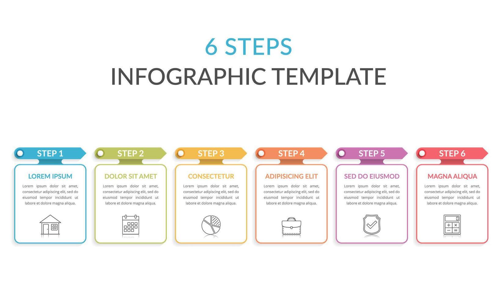 6 Steps - Infographic Template vector