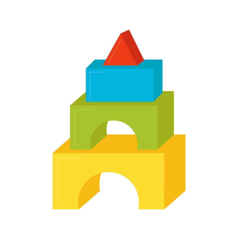 picture of toy pyramid isolated on white background. vector