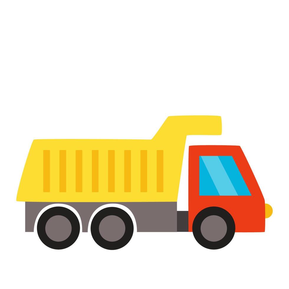 picture of toy truck isolated on white background. vector