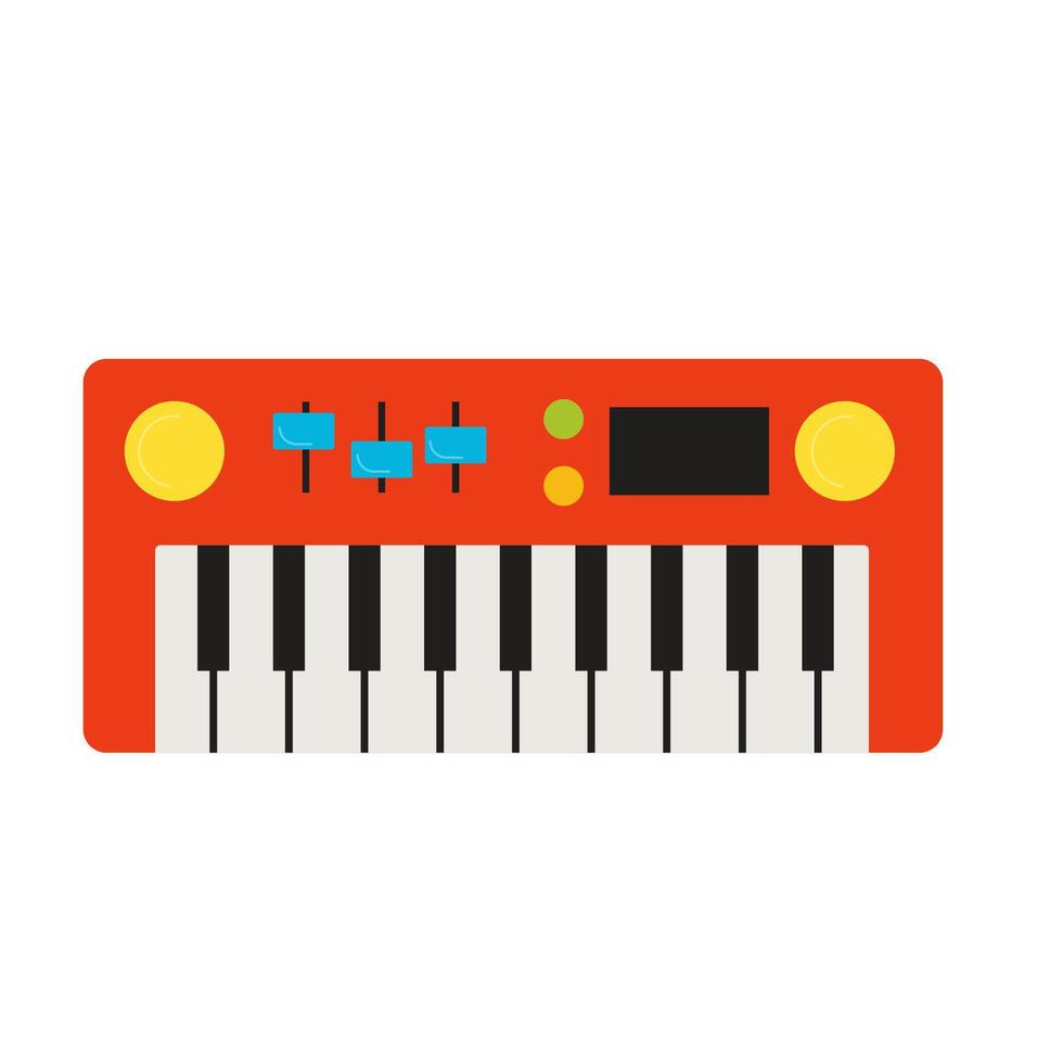 picture of toy piano isolated on white background. vector