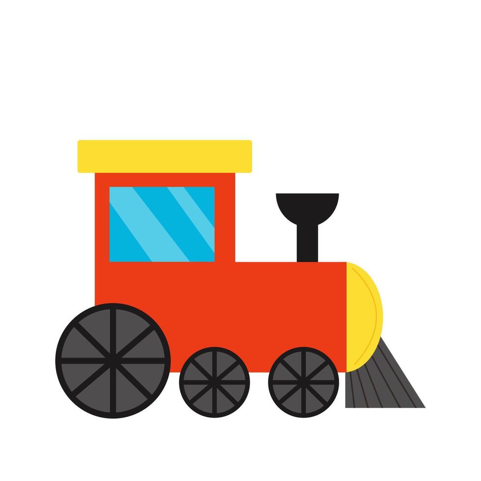 picture of toy train isolated on white background. vector