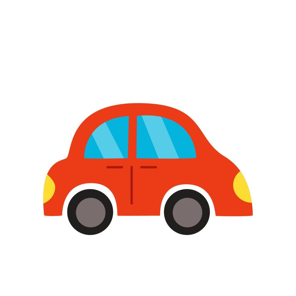 picture of red toy car isolated on white background. vector