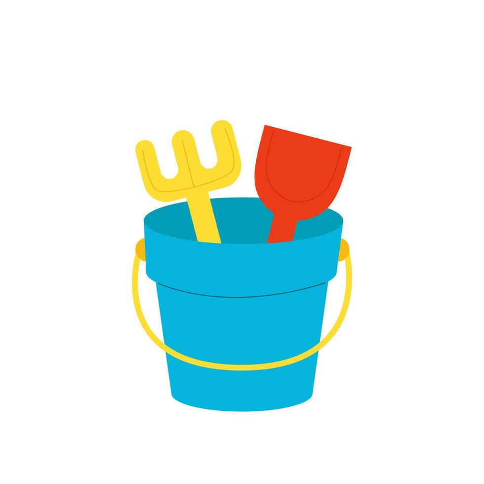 picture of toy pail isolated on white background. vector