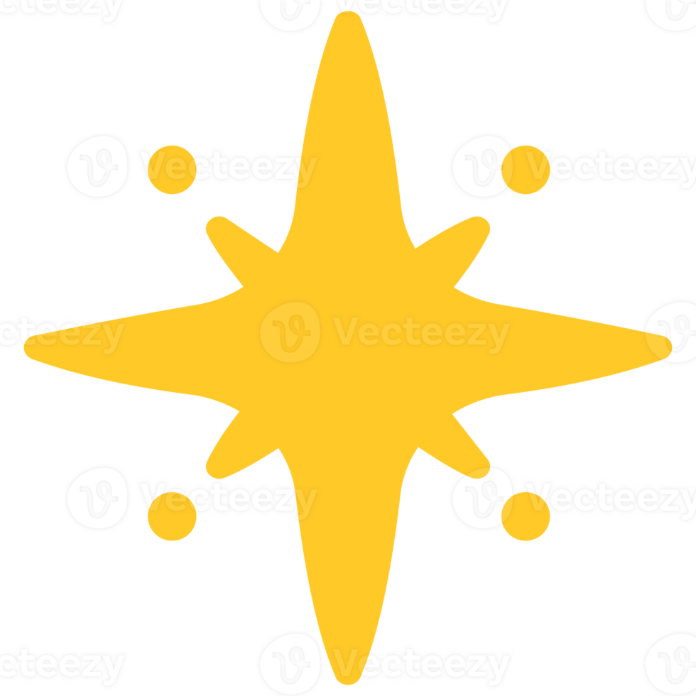 Hand drawn sparkling stars png