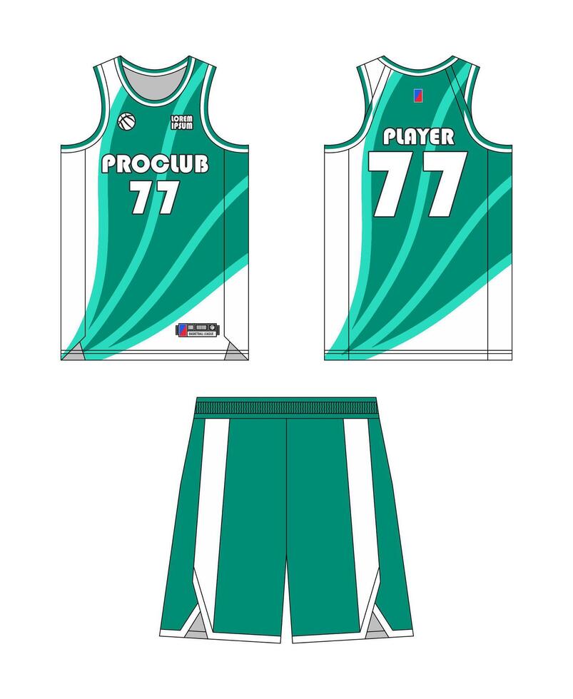 Basketball jersey template design. Basketball uniform mockup design. Tank top sport sublimation apparel design. vector