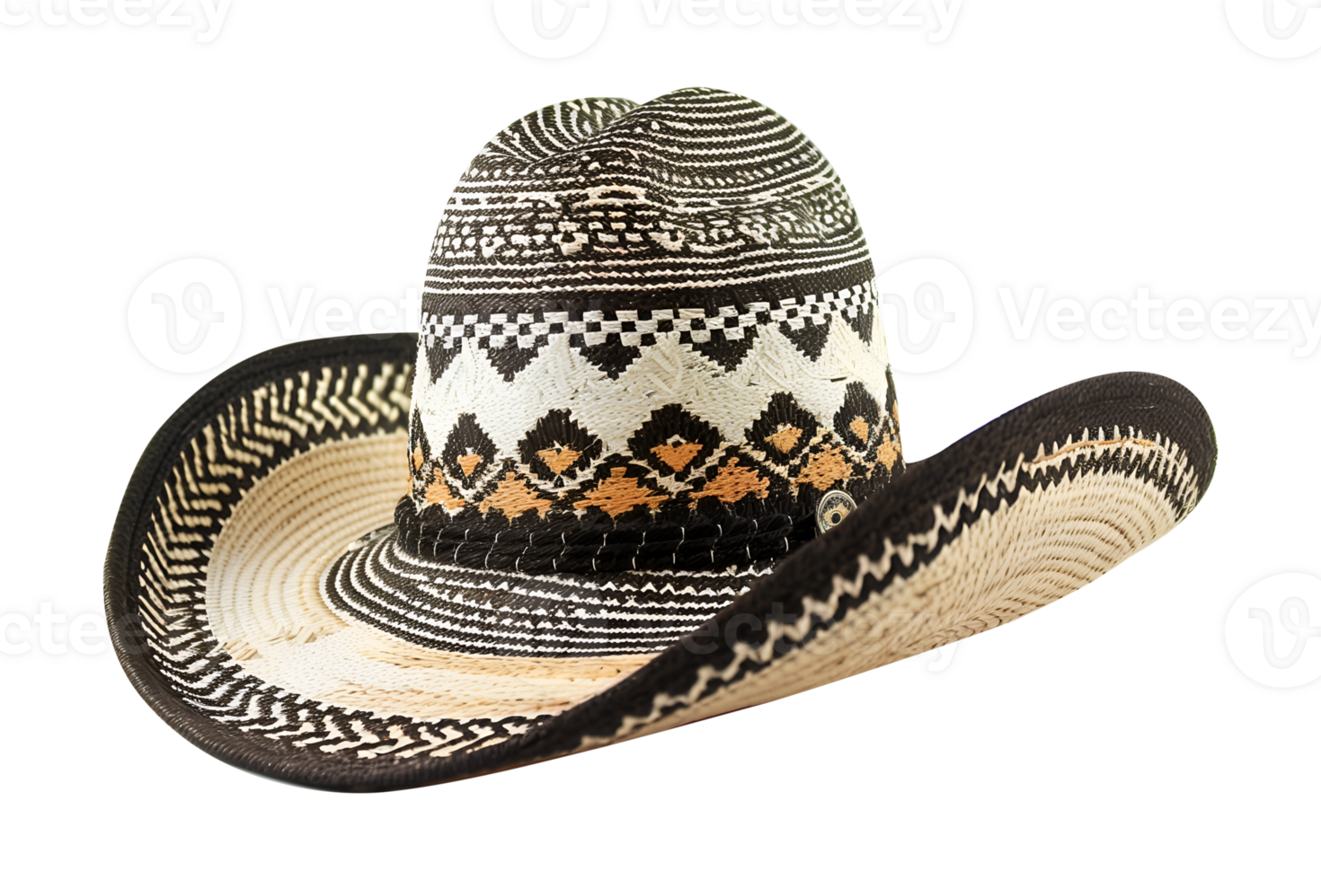 A colorful hat with a black band and a yellow band png