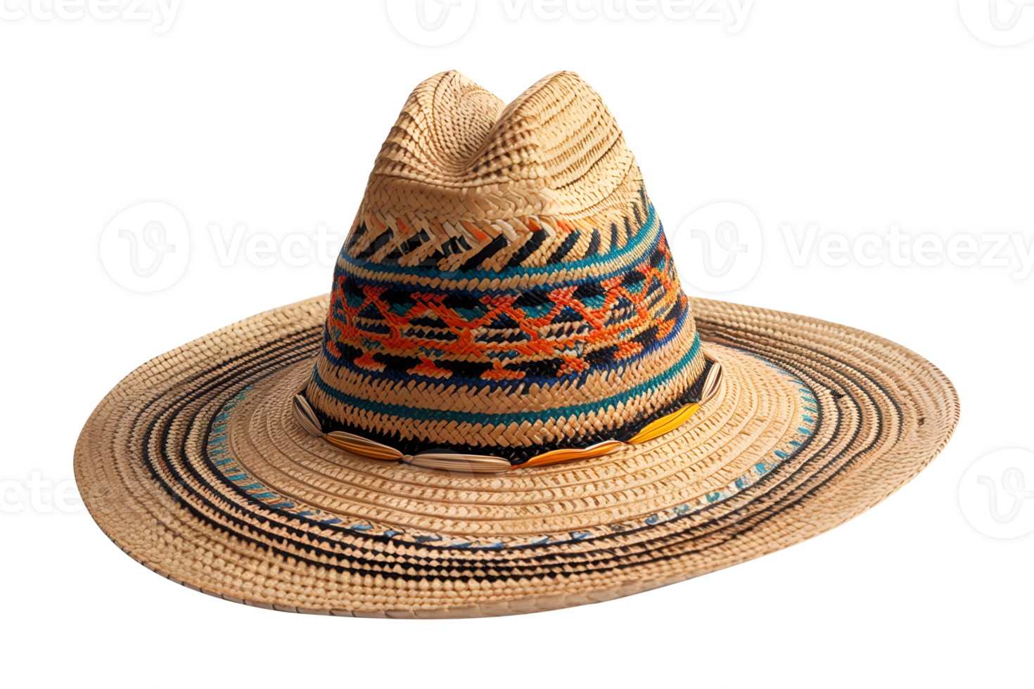 A colorful hat with a black band and a yellow band png