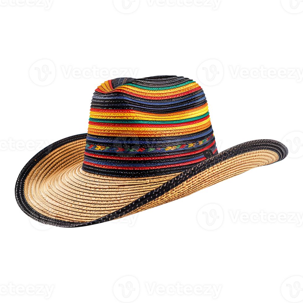 A colorful hat with a black band and a yellow band png