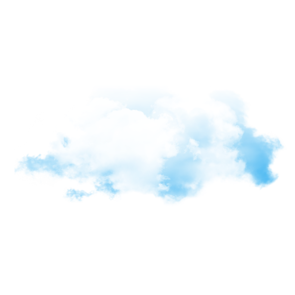 Blue Cloud fluffy isolated in sky png