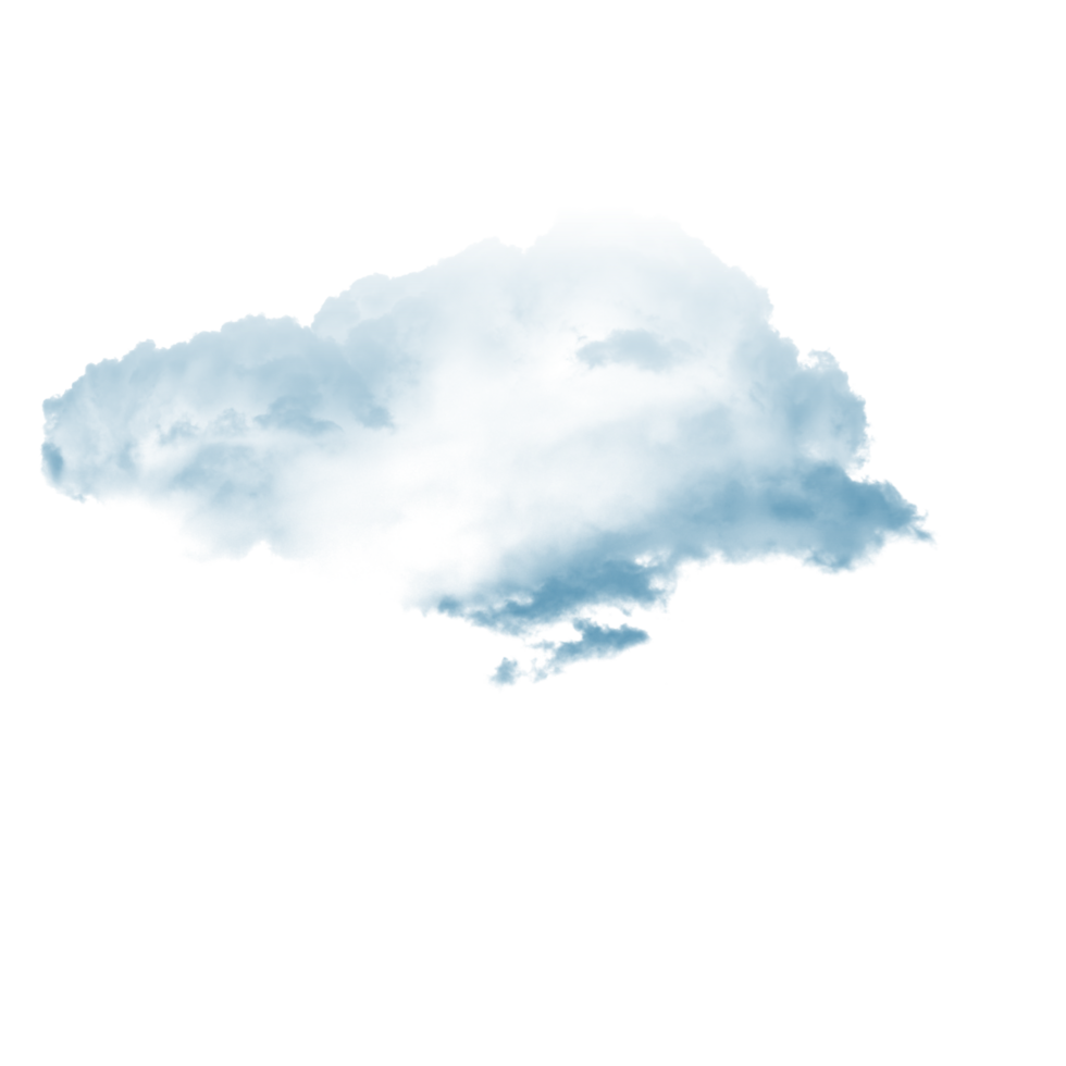 Blue Cloud fluffy isolated in sky png