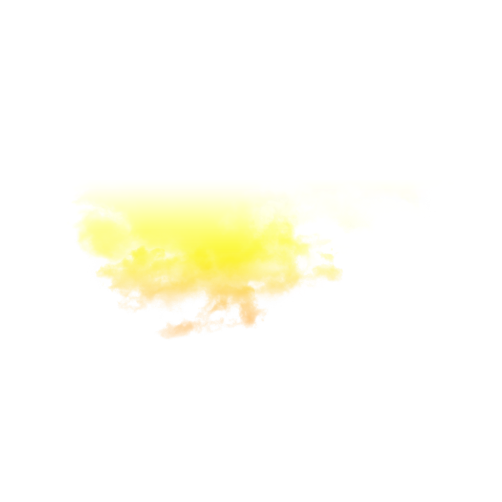 Yellow fluffy cloud isolated weather png