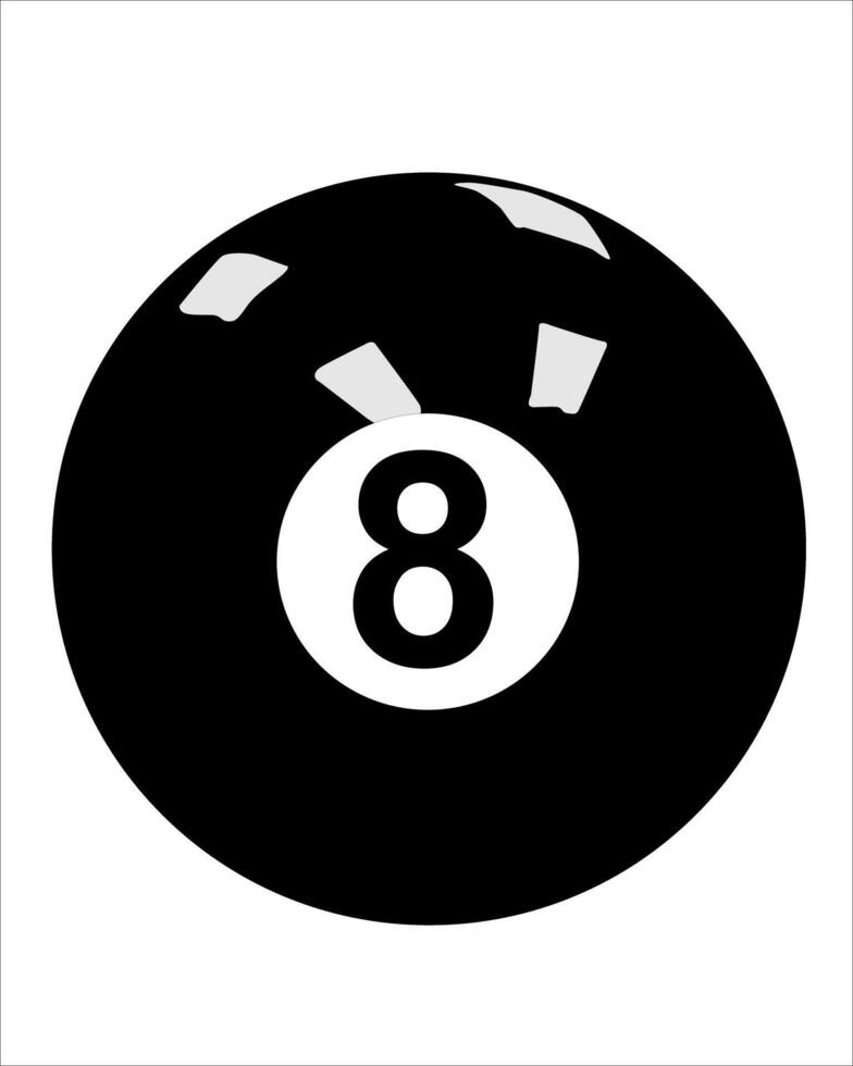 illustration of the number 8 ball on black billiards vector