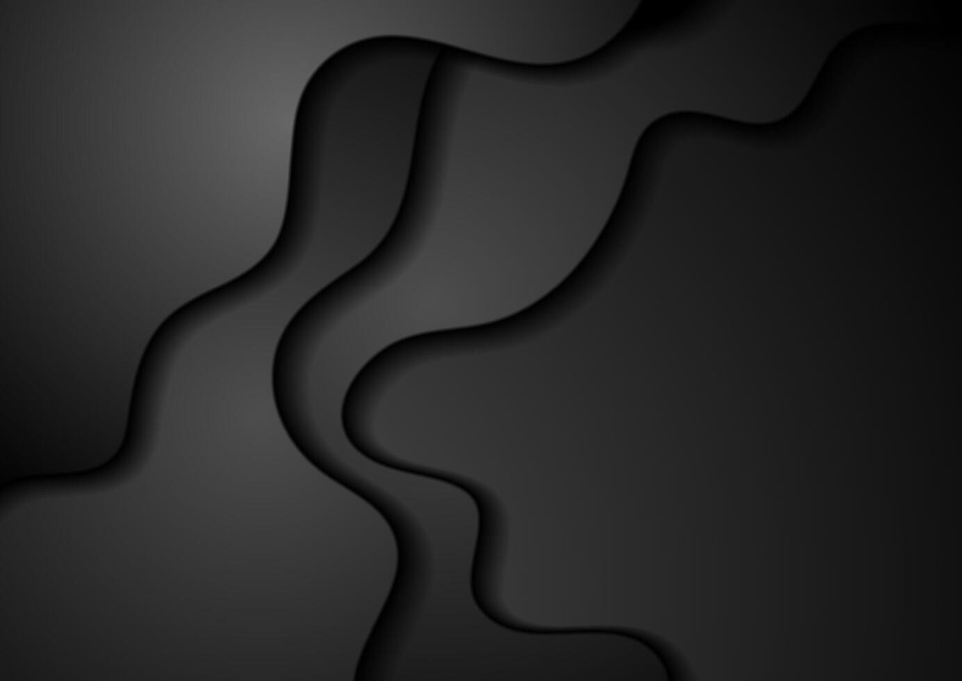 Black waves abstract corporate geometric background vector