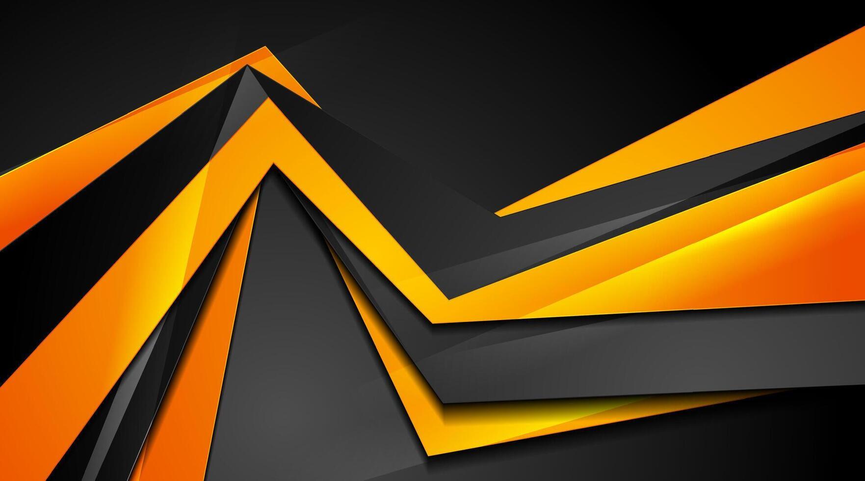 Orange and black glossy corporate abstract background vector