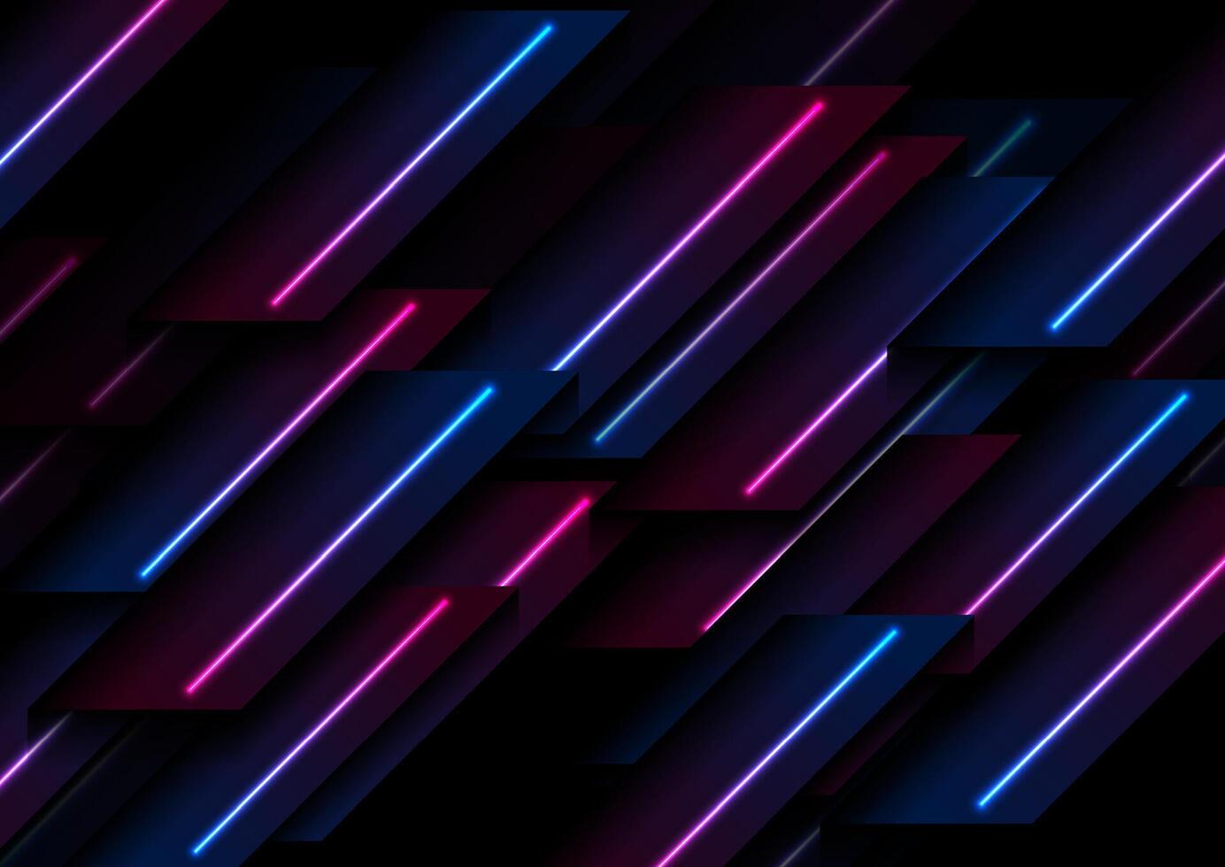 Abstract sci-fi techology background with neon laser lines vector