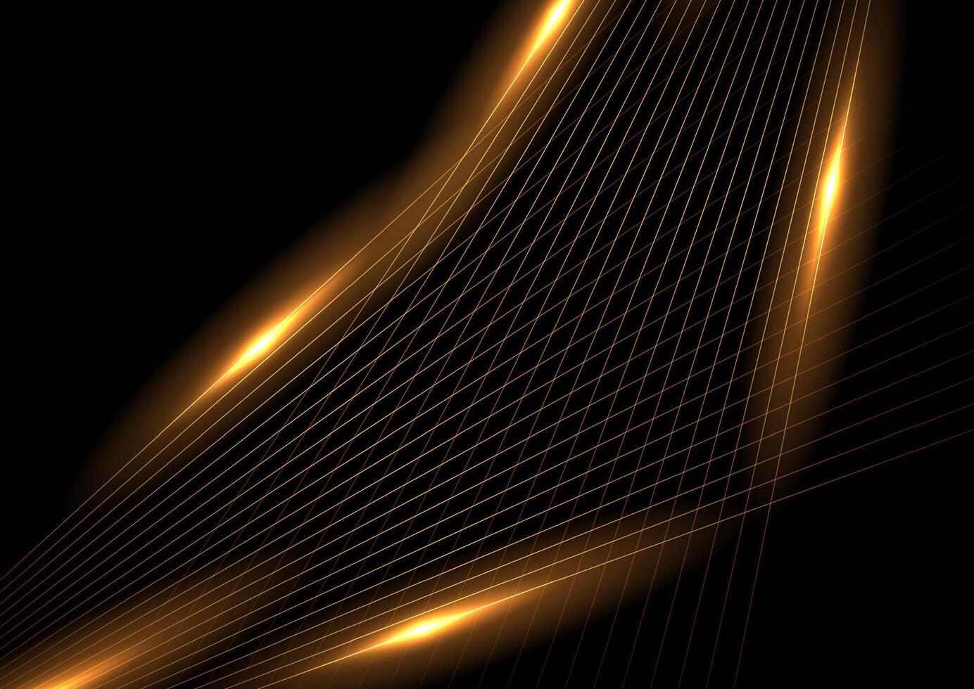 Orange minimal lines abstract futuristic tech background vector