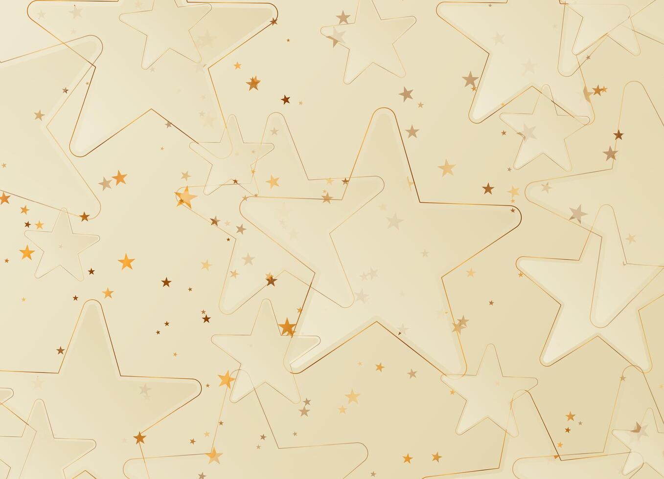 Beige and golden stars abstract shiny background vector