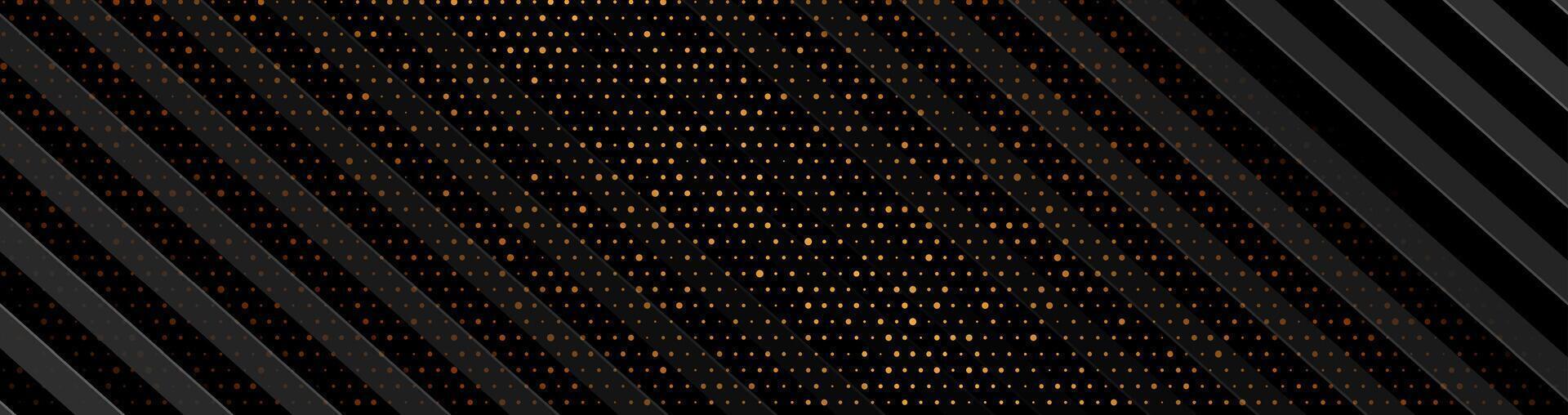 Black and luxury golden abstract background with shiny dots vector