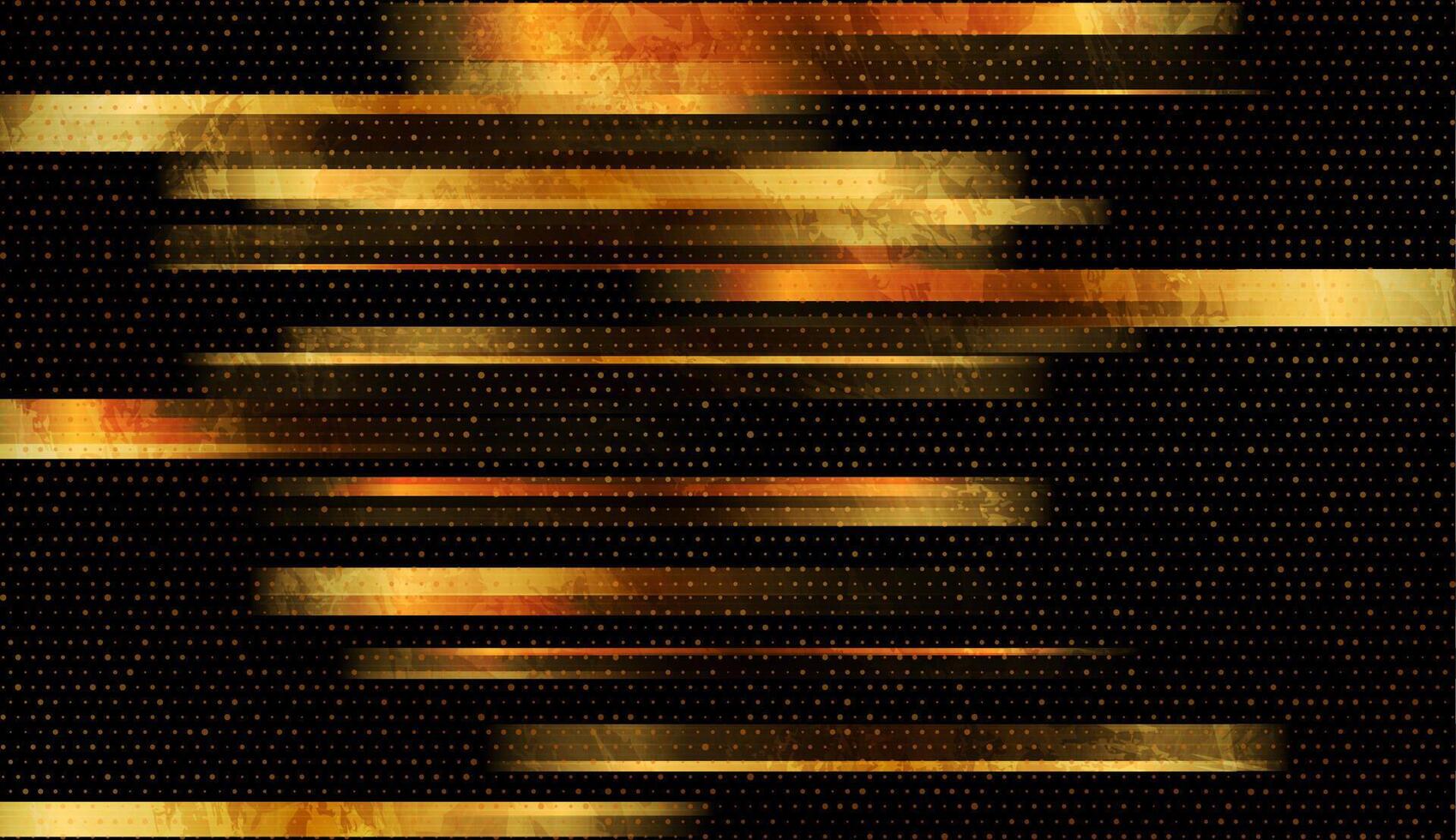 Golden grunge stripes and dots geometric abstract background vector