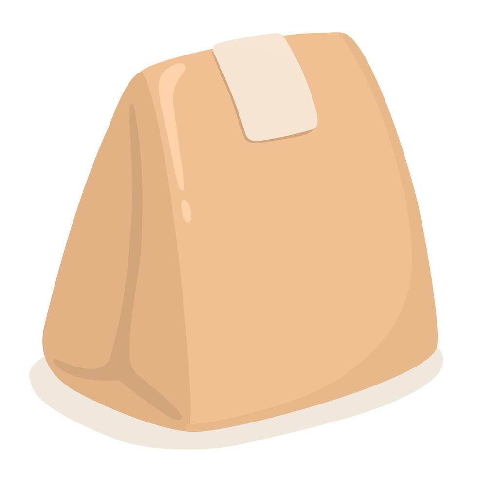 Lunch bag, craft lunch bag in flat style. vector