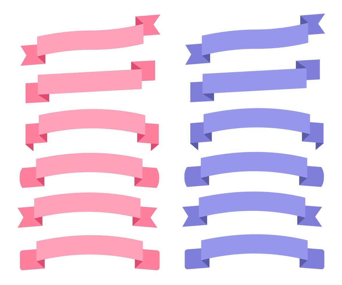 A set of simple ribbon frames that can be used for anything. Callout shapes or banners. vector