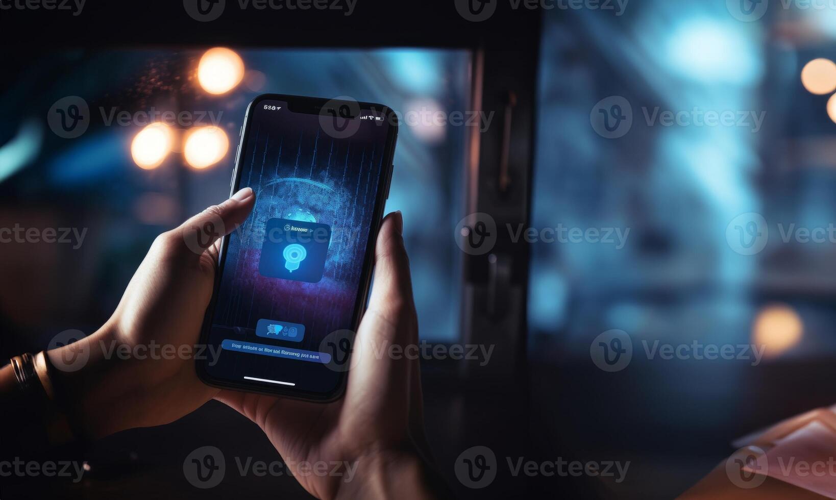 In a cybersecurity context, hands hold a smartphone displaying a login screen with a username and password, highlighting the importance of securing personal information and digital access photo