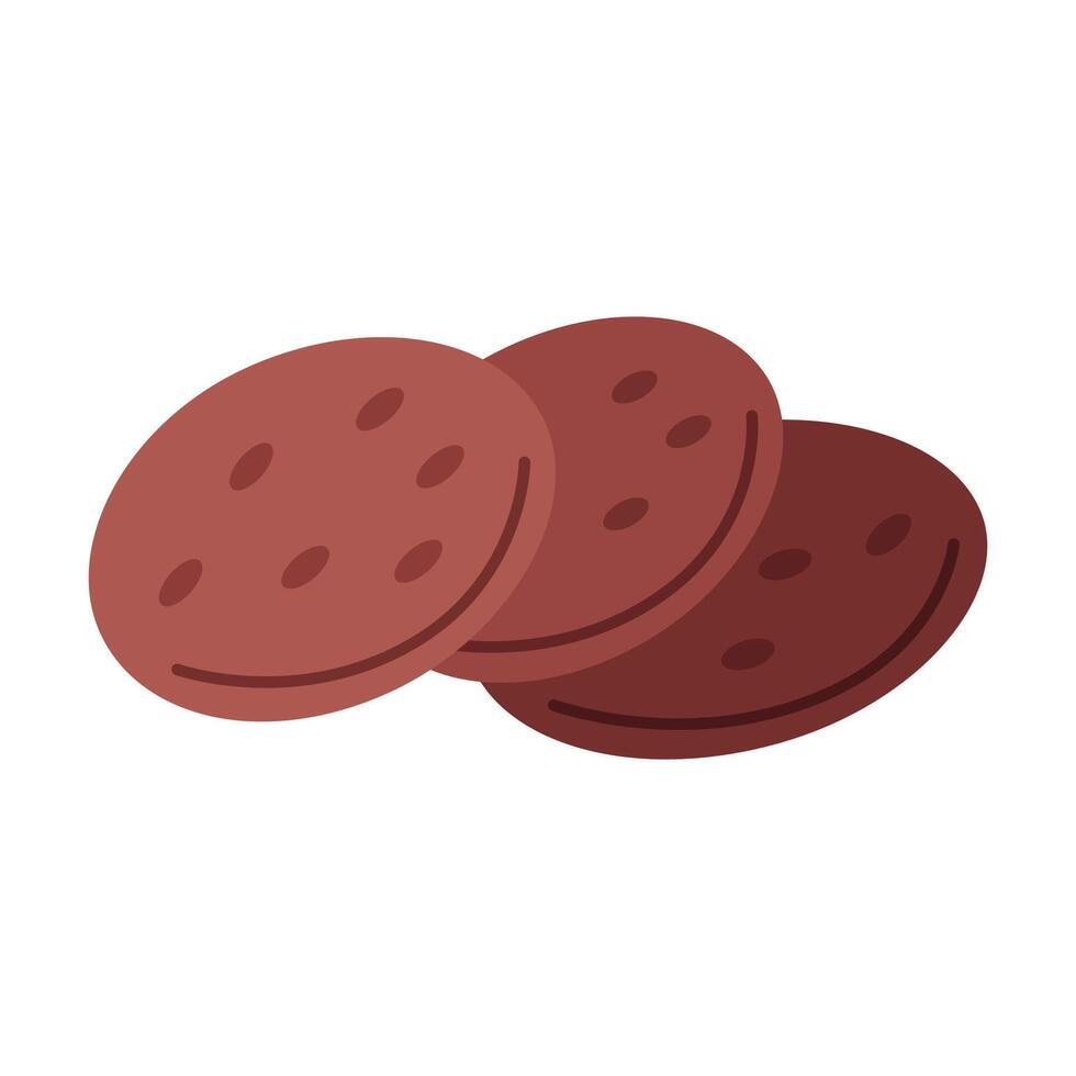 Oatmeal Chocolate Chip Cookies. Flat illustration isolated on white background. vector