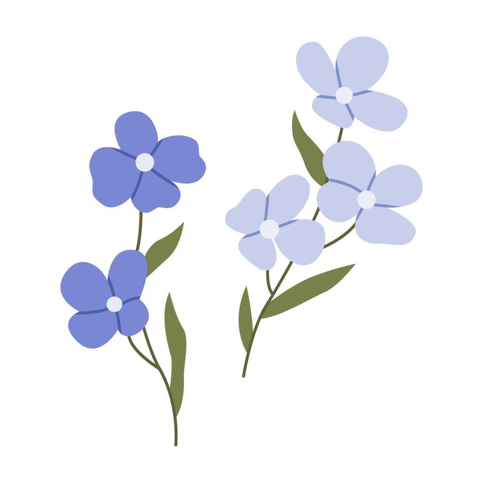 Delphinium flower. Wild flower. Flat illustration isolated on white background. vector