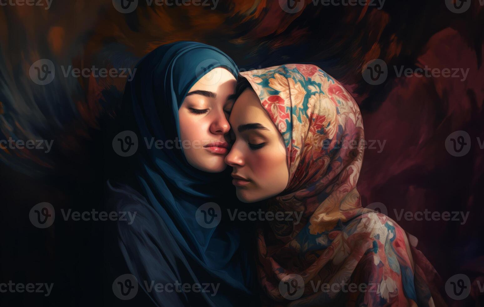 Portrait of a Muslim Girl Wearing a Hijab, Exuding Grace and Elegance.Generated image photo