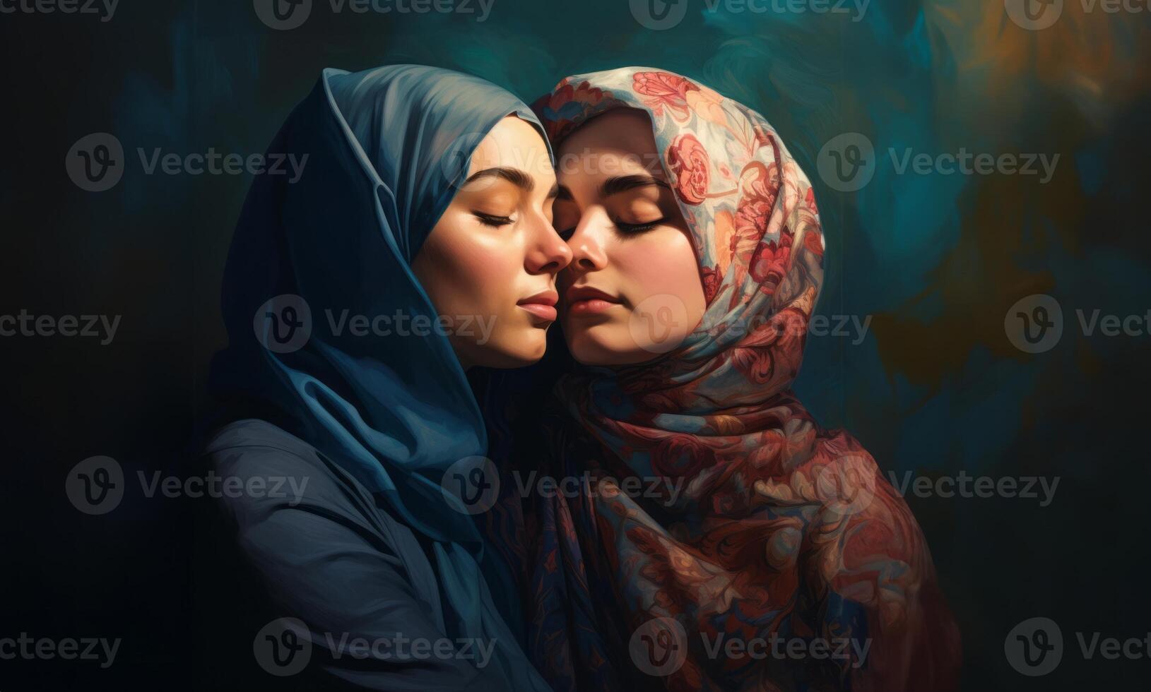 Portrait of a Muslim Girl Wearing a Hijab, Exuding Grace and Elegance.Generated image photo
