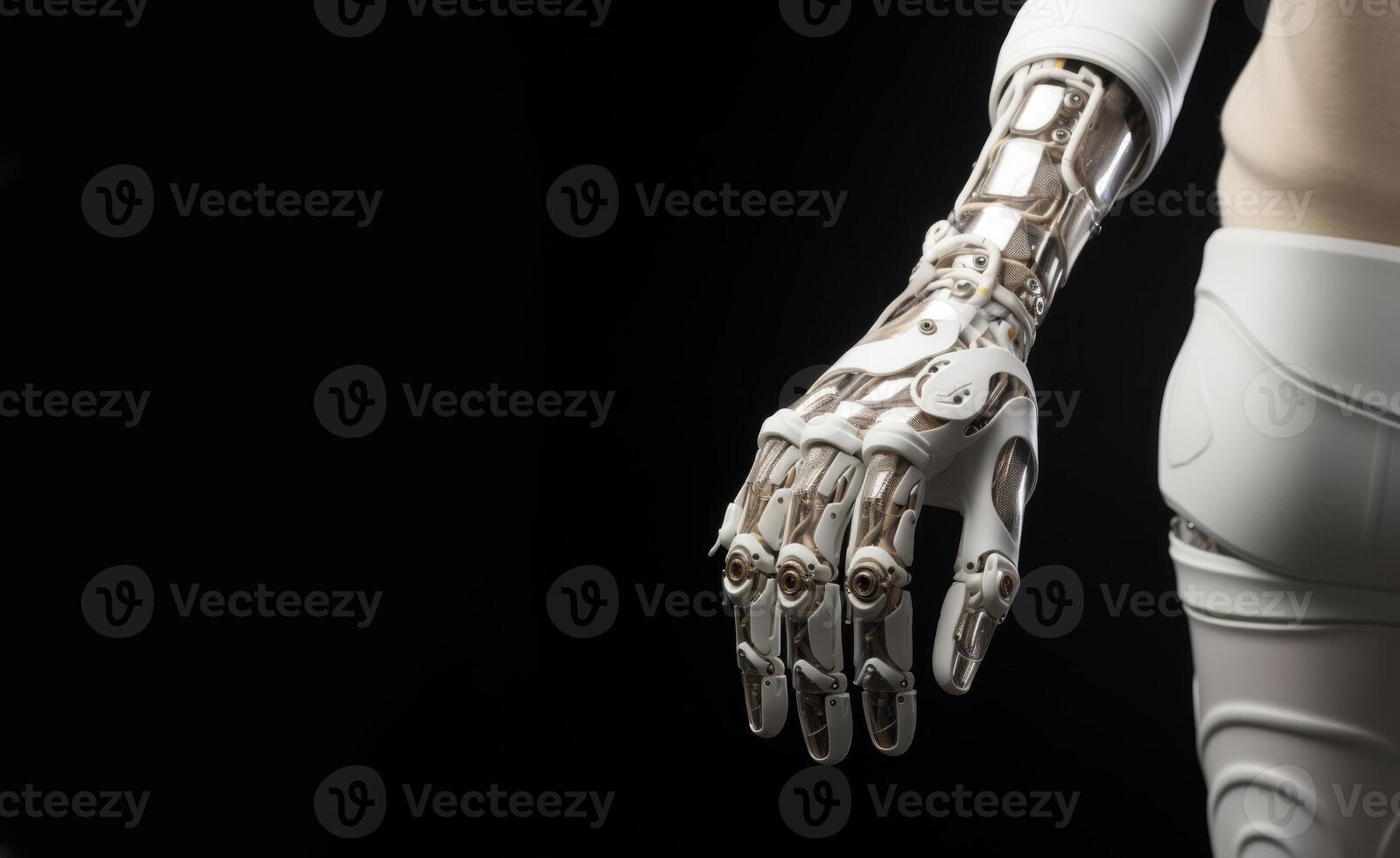 CloseUp of a Kinesthetic Prosthetic Arm Demonstrating Precision and Functionality..Generated image photo