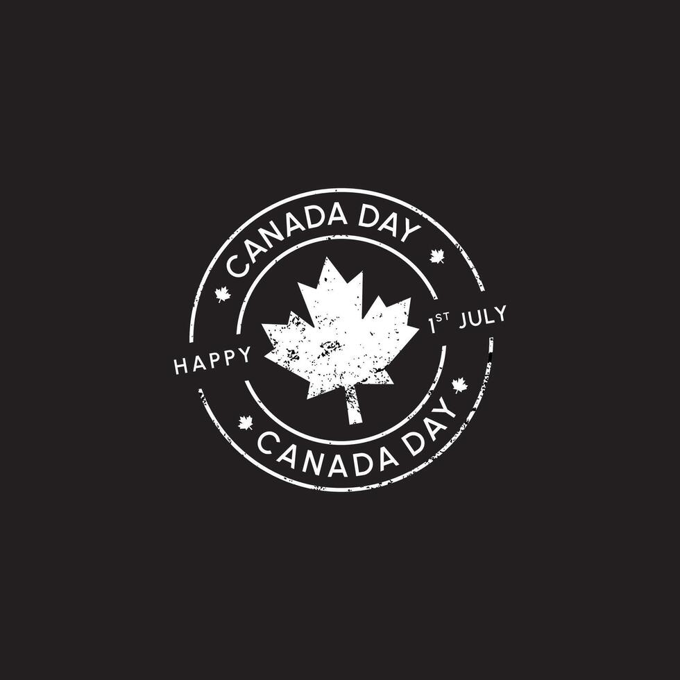 happy canada day grunge rubber stamp isolated on black background. editable splatter. unique concept. illustration vector