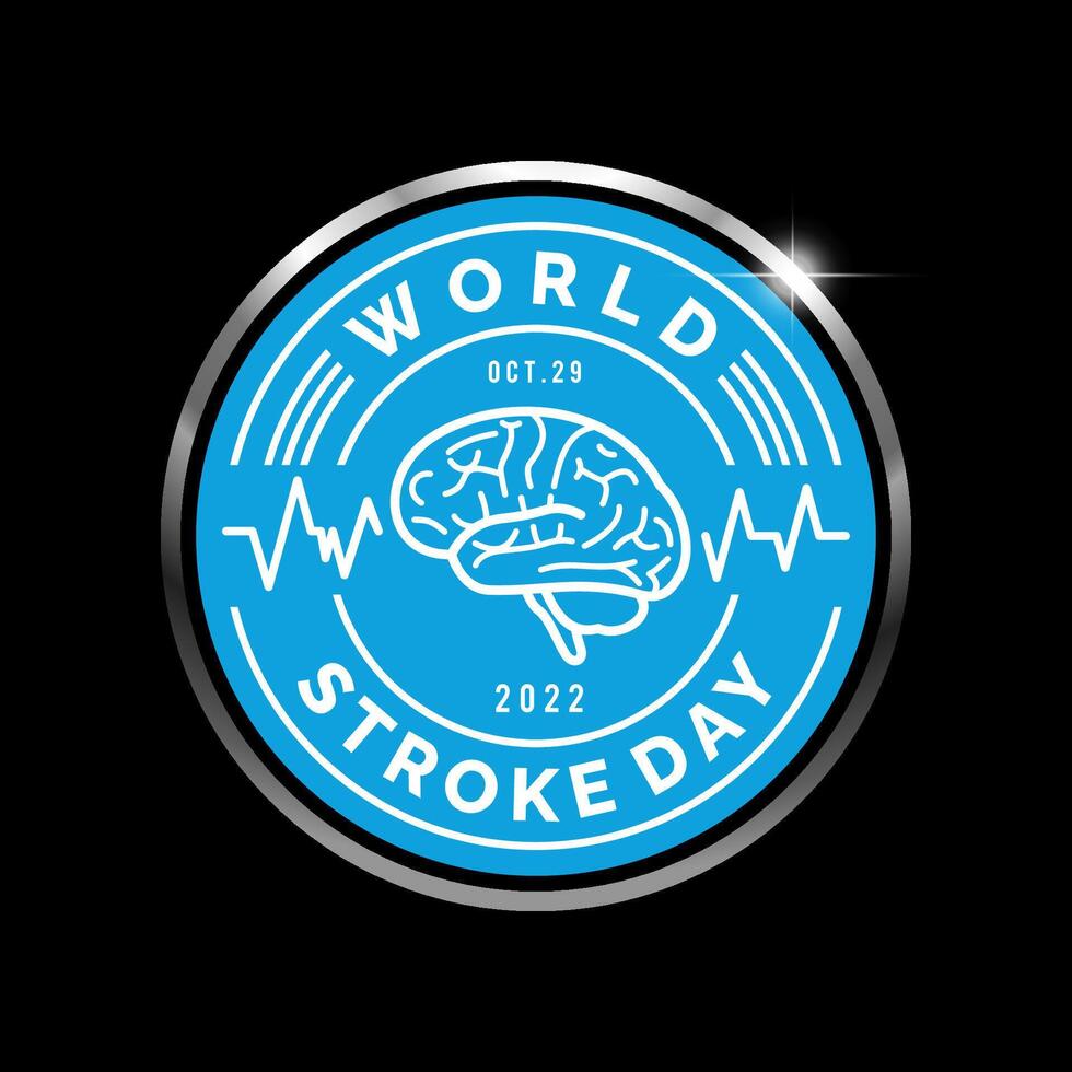 World Stroke Day Logo, icon, badge, stamp, symbol. October 29. Illustration vector