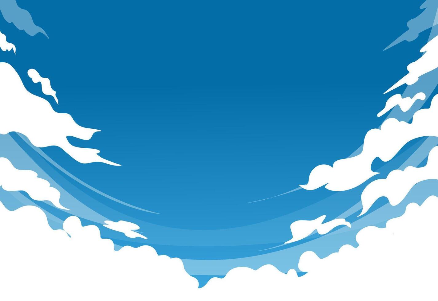 Anime cloud in blue,cloudy air design vector