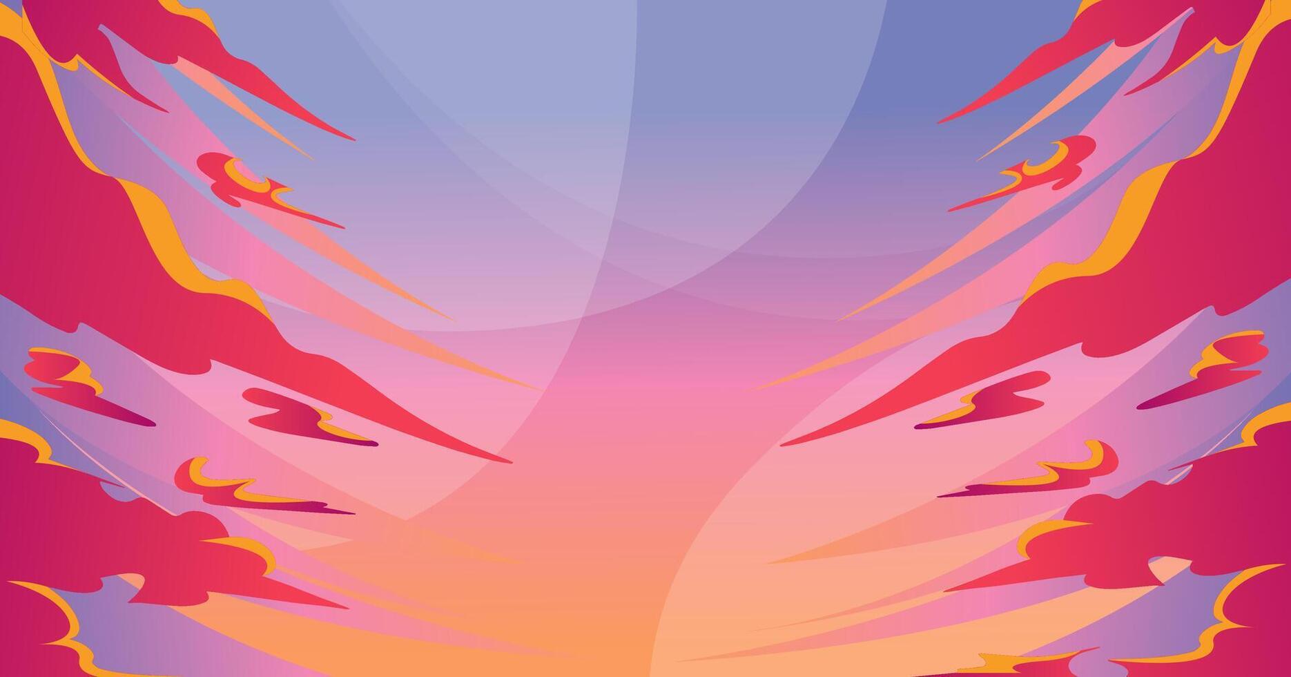 warm sky with red clouds vector