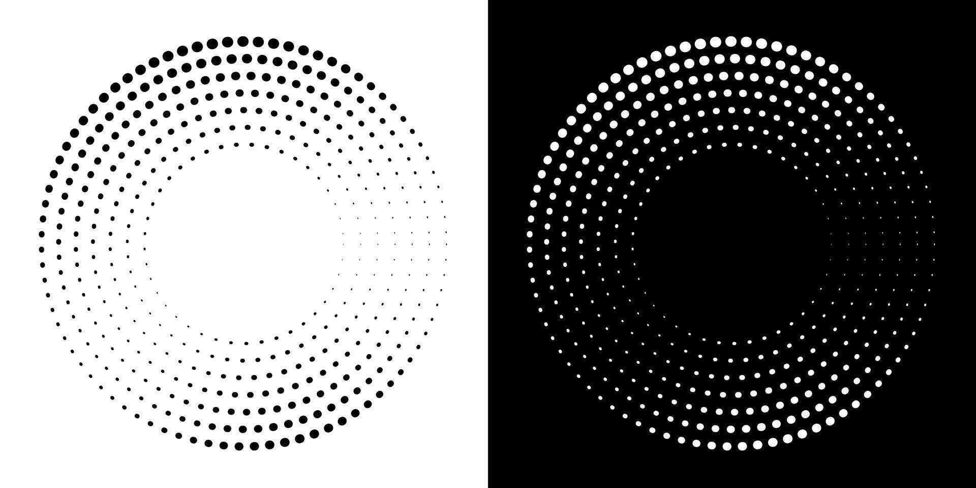 Dotted abstract circle geometric shape. Round circle concentric ring shape. vector