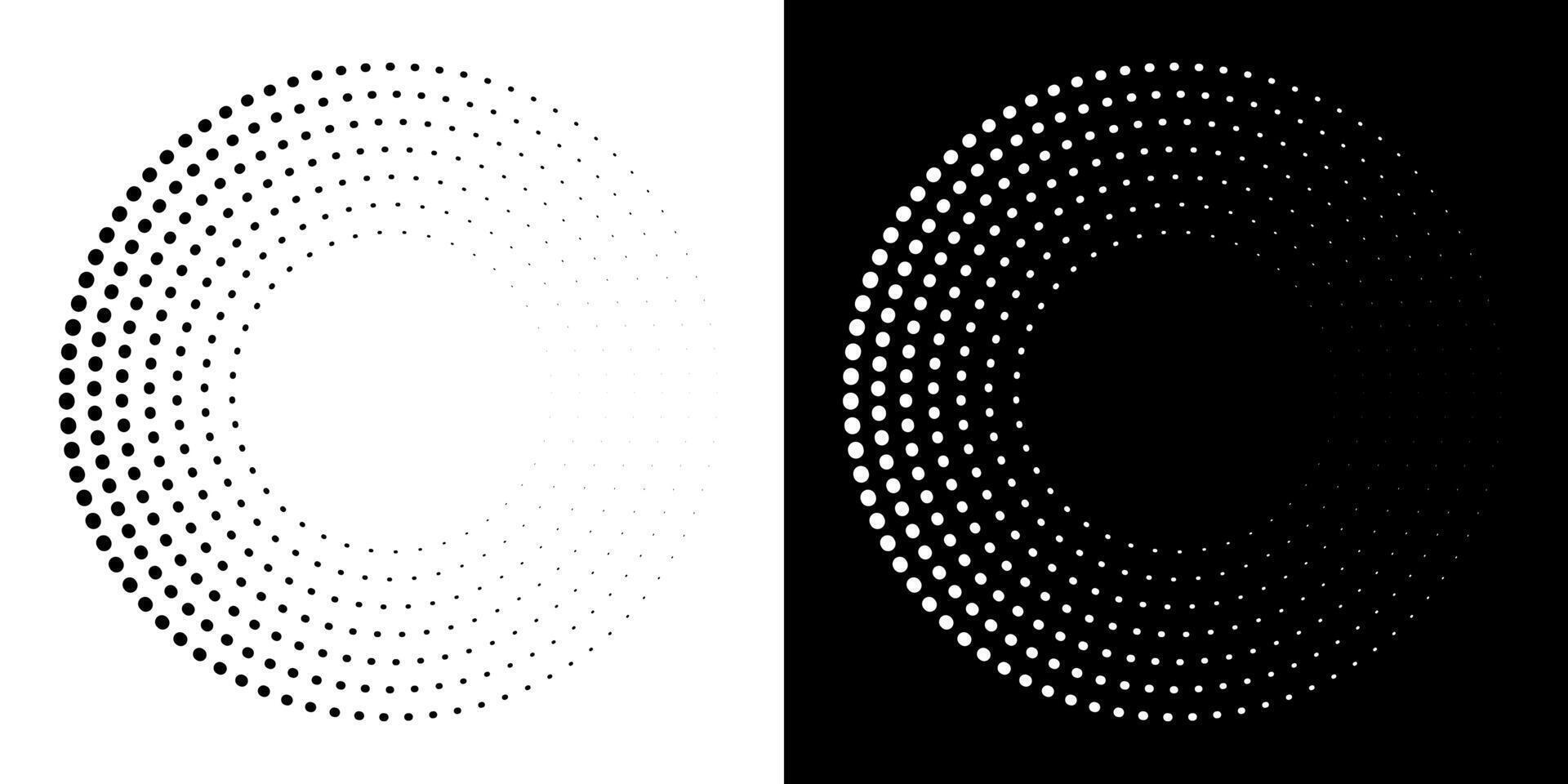 Dotted abstract circle geometric shape. Round circle concentric ring shape. vector