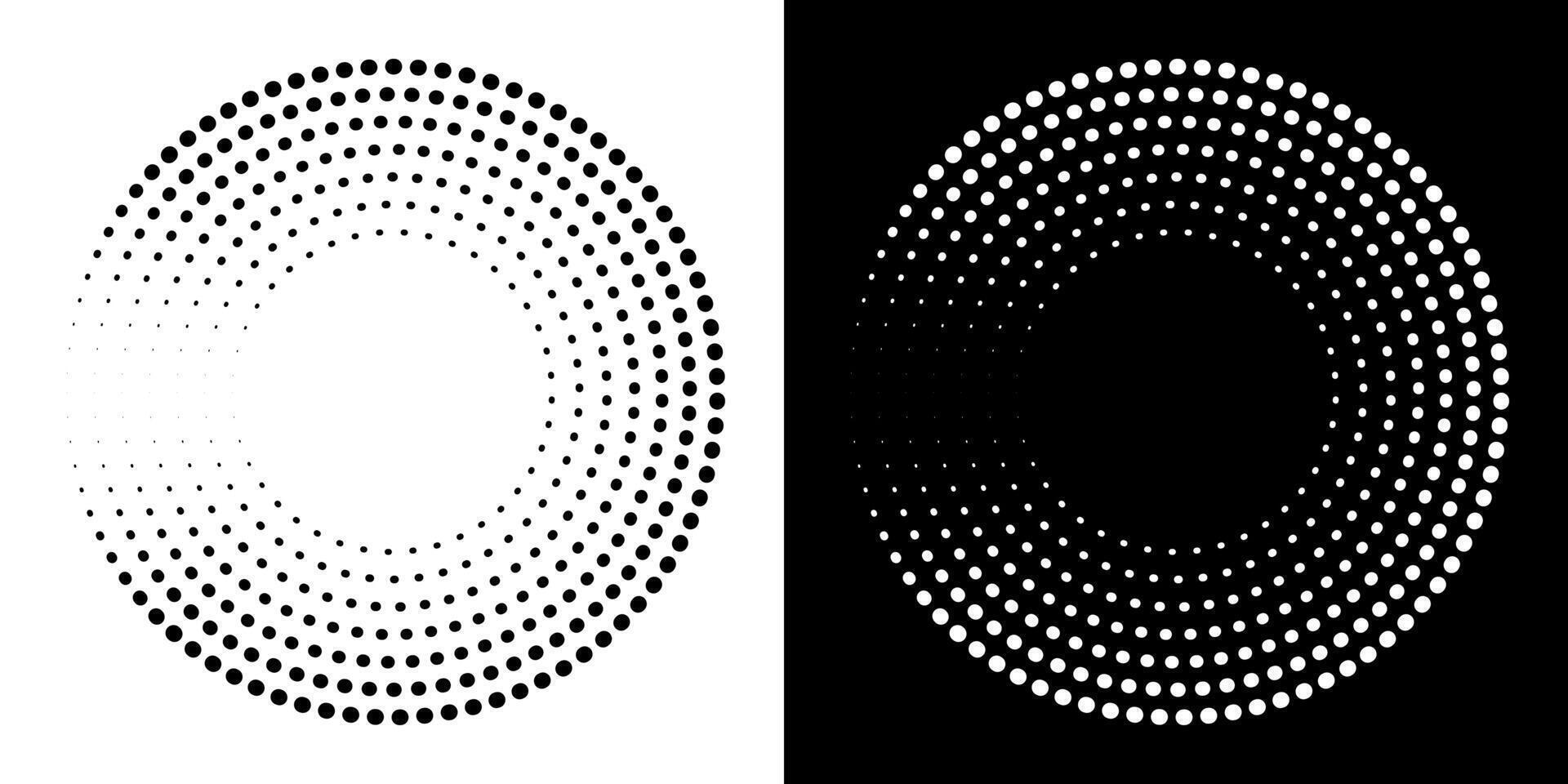 Dotted abstract circle geometric shape. Round circle concentric ring shape. vector