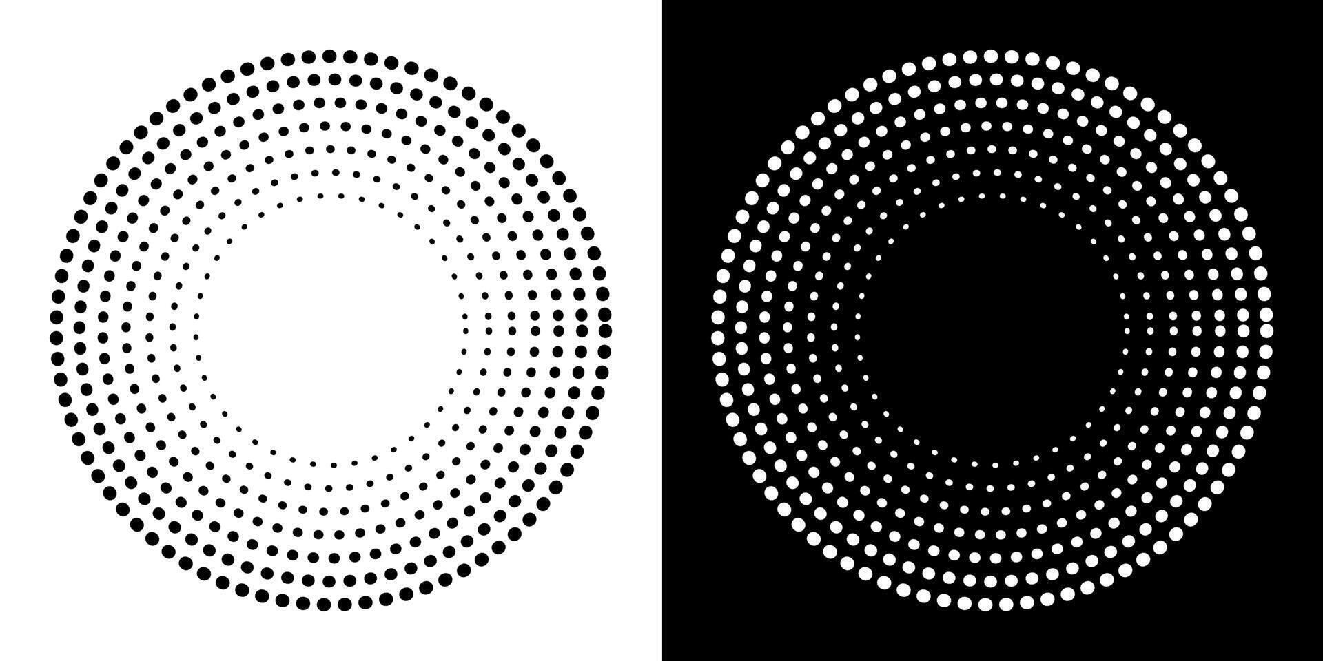 Dotted abstract circle geometric shape. Round circle concentric ring shape. vector