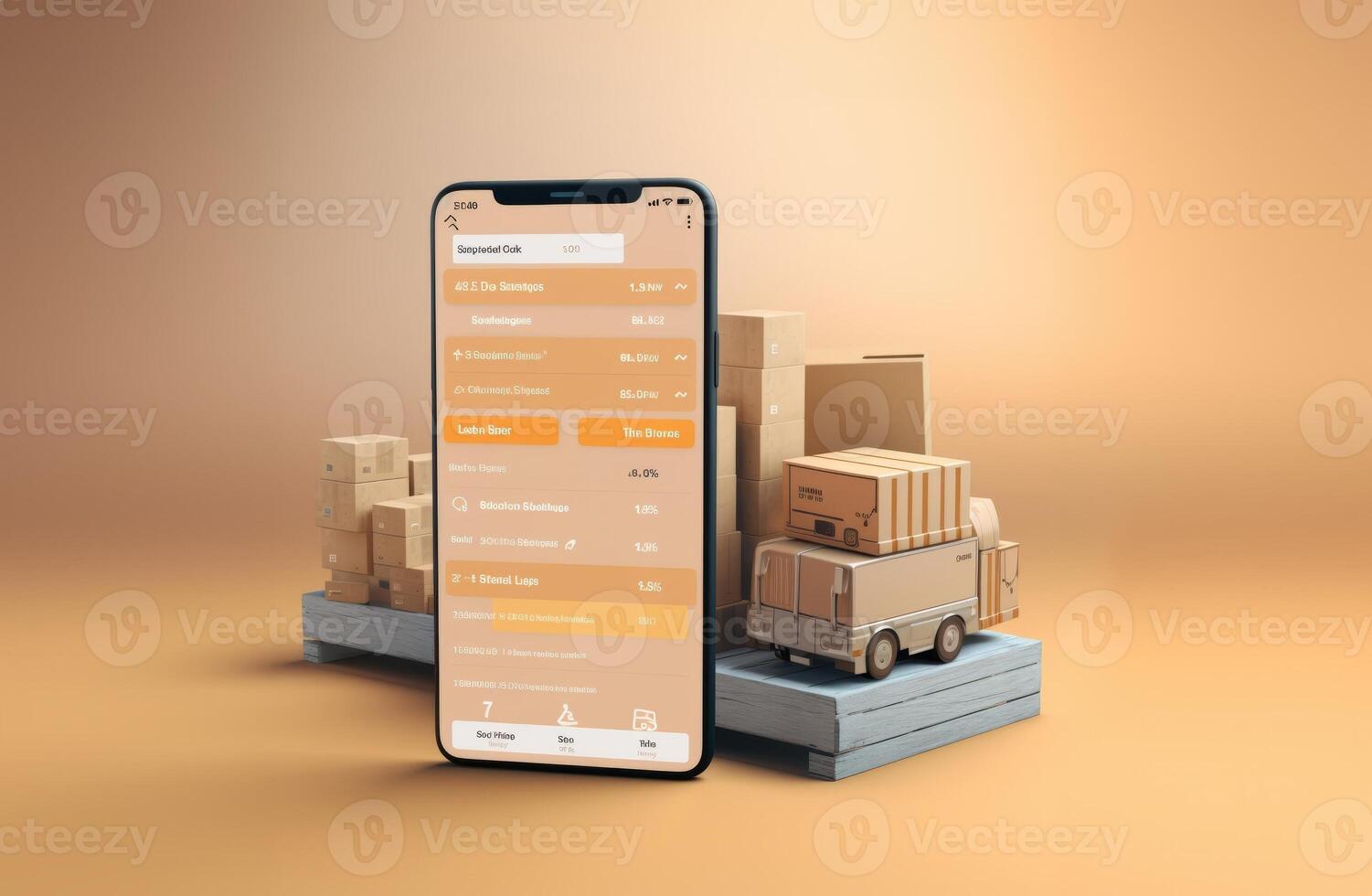 CloseUp of a Phone Displaying an Online Shopping Concept.Generated image photo