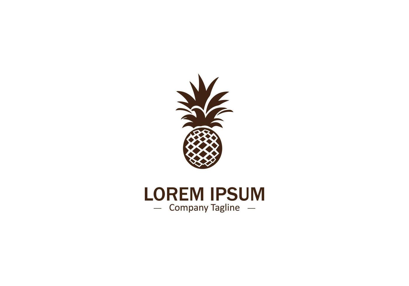 Pine Apple logo icon modern silhouette isolated on white background vector