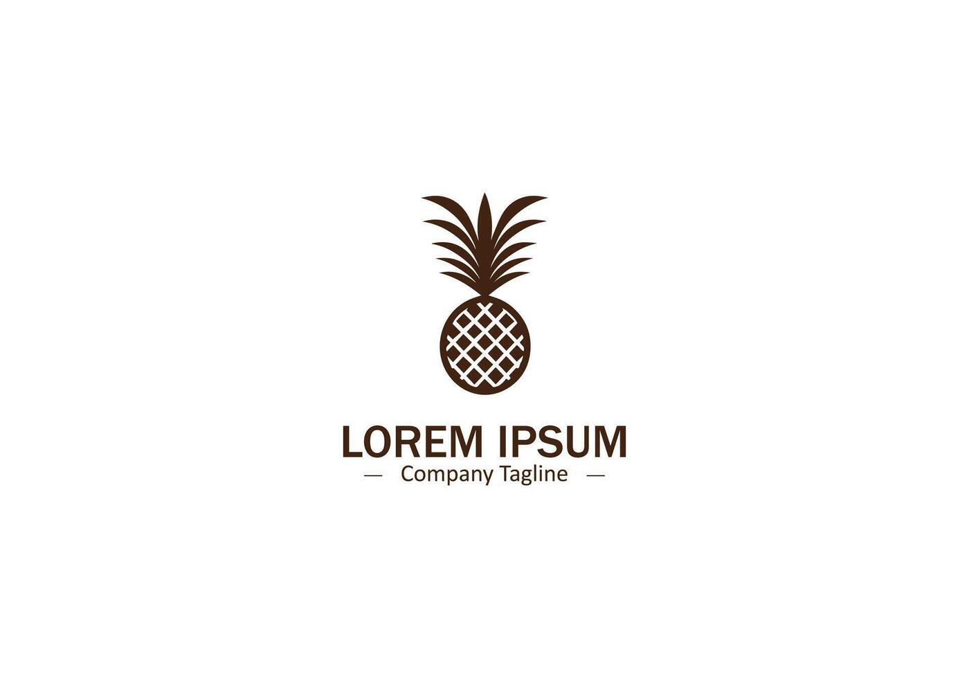 Pine Apple logo icon brown silhouette isolated on white background vector