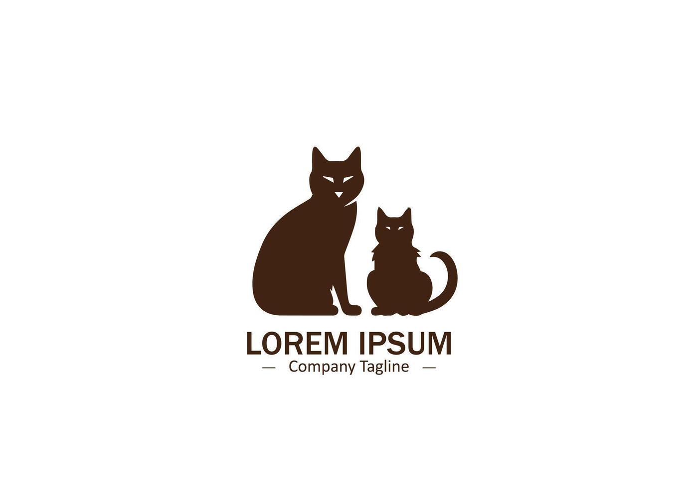 A logo of two cats Gracefully Rendered Feline Silhouette Icon Ideal for Professional and Artistic Cats Themed Branding Projects vector