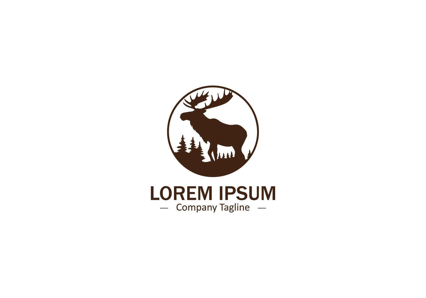 Elegantly Designed Whisker Icon Featuring a Graceful Moose Silhouette for High End Pet Branding and Merchandise vector